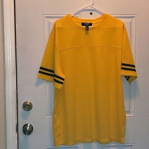 Forever 21 Men Yellow and Black Mesh Shirt Size XL NWOT